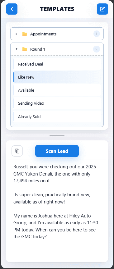 SalesBadger Templates -save and reuse your best messages